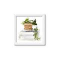 Picture of Flower Pot On Books _GroupedProduct_Square_Framed_Matted_