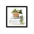 Picture of Flower Pot On Books _GroupedProduct_Square_Framed_Matted_