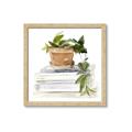 Picture of Flower Pot On Books _GroupedProduct_Square_Framed_Matted_