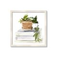 Picture of Flower Pot On Books _GroupedProduct_Square_Framed_Matted_