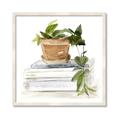 Picture of Flower Pot On Books _GroupedProduct_Square_Framed_Matted_