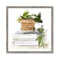 Picture of Flower Pot On Books _GroupedProduct_Square_Framed_Matted_