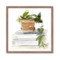 Picture of Flower Pot On Books _GroupedProduct_Square_Framed_Matted_