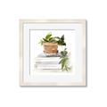Picture of Flower Pot On Books _GroupedProduct_Square_Framed_Matted_