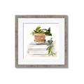 Picture of Flower Pot On Books _GroupedProduct_Square_Framed_Matted_