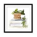 Picture of Flower Pot On Books _GroupedProduct_Square_Framed_Matted_
