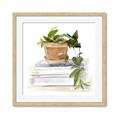 Picture of Flower Pot On Books _GroupedProduct_Square_Framed_Matted_