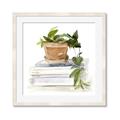 Picture of Flower Pot On Books _GroupedProduct_Square_Framed_Matted_