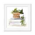 Picture of Flower Pot On Books _GroupedProduct_Square_Framed_Matted_