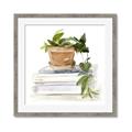 Picture of Flower Pot On Books _GroupedProduct_Square_Framed_Matted_