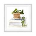 Picture of Flower Pot On Books _GroupedProduct_Square_Framed_Matted_