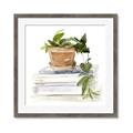 Picture of Flower Pot On Books _GroupedProduct_Square_Framed_Matted_