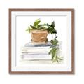 Picture of Flower Pot On Books _GroupedProduct_Square_Framed_Matted_
