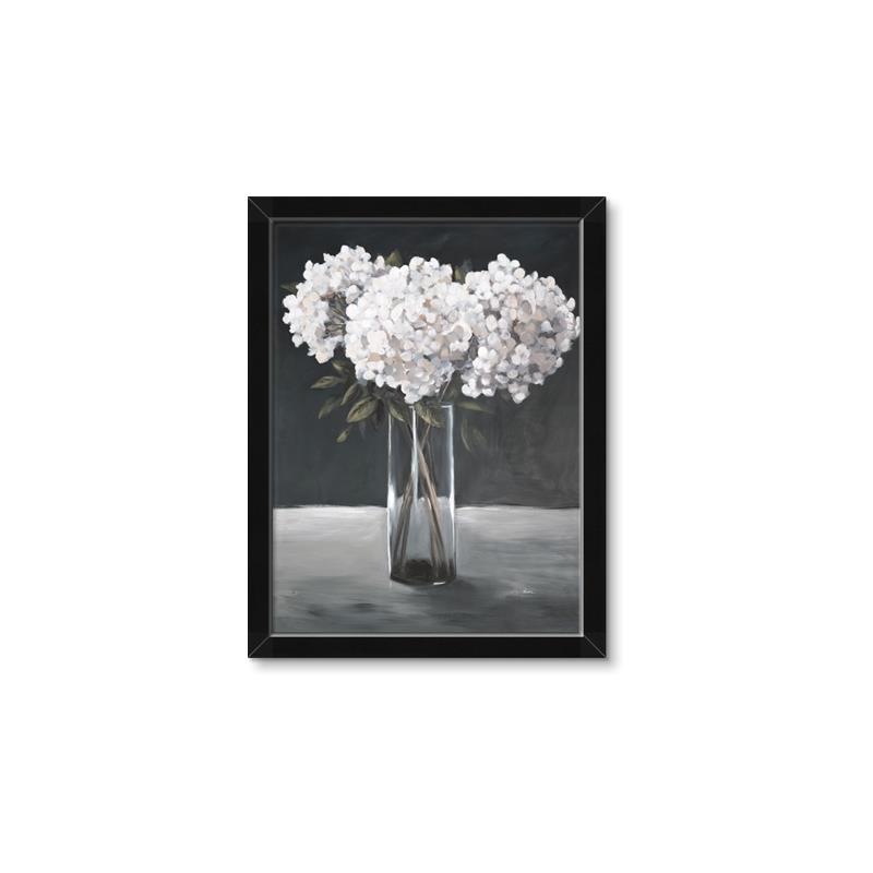Picture of White Hydrangea jar _GroupedProduct_Rectangle_Portrait_Framed_Matted_