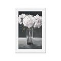 Picture of White Hydrangea jar _GroupedProduct_Rectangle_Portrait_Framed_Matted_