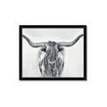 Picture of Painted Longhorn Bull _GroupedProduct_Rectangle_Landscape_Framed_Matted_
