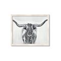 Picture of Painted Longhorn Bull _GroupedProduct_Rectangle_Landscape_Framed_Matted_
