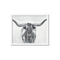 Picture of Painted Longhorn Bull _GroupedProduct_Rectangle_Landscape_Framed_Matted_