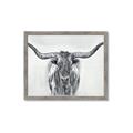Picture of Painted Longhorn Bull _GroupedProduct_Rectangle_Landscape_Framed_Matted_