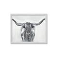 Picture of Painted Longhorn Bull _GroupedProduct_Rectangle_Landscape_Framed_Matted_