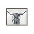Picture of Painted Longhorn Bull _GroupedProduct_Rectangle_Landscape_Framed_Matted_