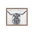 Picture of Painted Longhorn Bull _GroupedProduct_Rectangle_Landscape_Framed_Matted_