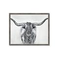 Picture of Painted Longhorn Bull _GroupedProduct_Rectangle_Landscape_Framed_Matted_