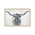 Picture of Painted Longhorn Bull _GroupedProduct_Rectangle_Landscape_Framed_Matted_