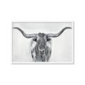 Picture of Painted Longhorn Bull _GroupedProduct_Rectangle_Landscape_Framed_Matted_