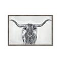 Picture of Painted Longhorn Bull _GroupedProduct_Rectangle_Landscape_Framed_Matted_