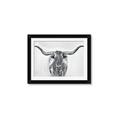 Picture of Painted Longhorn Bull _GroupedProduct_Rectangle_Landscape_Framed_Matted_