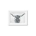 Picture of Painted Longhorn Bull _GroupedProduct_Rectangle_Landscape_Framed_Matted_