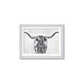 Picture of Painted Longhorn Bull _GroupedProduct_Rectangle_Landscape_Framed_Matted_