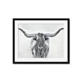 Picture of Painted Longhorn Bull _GroupedProduct_Rectangle_Landscape_Framed_Matted_