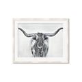 Picture of Painted Longhorn Bull _GroupedProduct_Rectangle_Landscape_Framed_Matted_