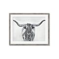 Picture of Painted Longhorn Bull _GroupedProduct_Rectangle_Landscape_Framed_Matted_