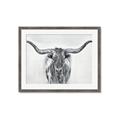 Picture of Painted Longhorn Bull _GroupedProduct_Rectangle_Landscape_Framed_Matted_