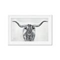 Picture of Painted Longhorn Bull _GroupedProduct_Rectangle_Landscape_Framed_Matted_