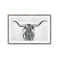 Picture of Painted Longhorn Bull _GroupedProduct_Rectangle_Landscape_Framed_Matted_