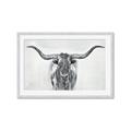 Picture of Painted Longhorn Bull _GroupedProduct_Rectangle_Landscape_Framed_Matted_