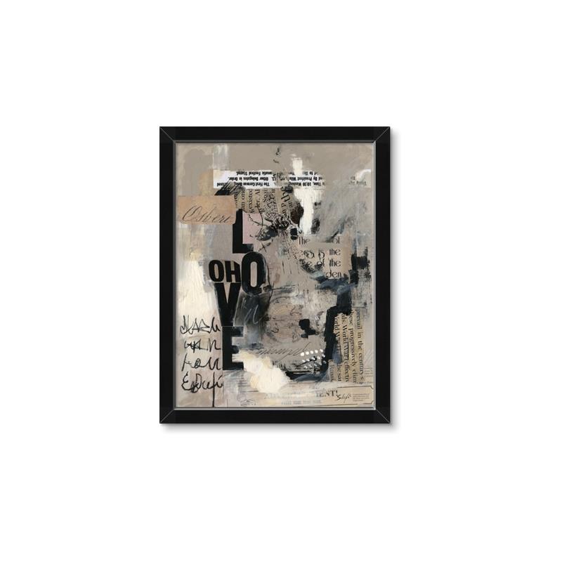 Picture of Newsprint Love _GroupedProduct_Rectangle_Portrait_Framed_Matted_