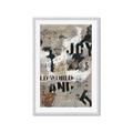 Picture of Newsprint Joy _GroupedProduct_Rectangle_Portrait_Framed_Matted_