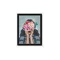 Picture of Girl with bouquet of flowers II _GroupedProduct_Rectangle_Portrait_Framed_Matted_