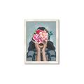Picture of Girl with bouquet of flowers II _GroupedProduct_Rectangle_Portrait_Framed_Matted_