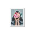 Picture of Girl with bouquet of flowers II _GroupedProduct_Rectangle_Portrait_Framed_Matted_