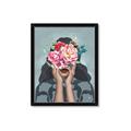 Picture of Girl with bouquet of flowers II _GroupedProduct_Rectangle_Portrait_Framed_Matted_