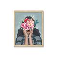 Picture of Girl with bouquet of flowers II _GroupedProduct_Rectangle_Portrait_Framed_Matted_