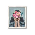 Picture of Girl with bouquet of flowers II _GroupedProduct_Rectangle_Portrait_Framed_Matted_
