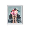 Picture of Girl with bouquet of flowers II _GroupedProduct_Rectangle_Portrait_Framed_Matted_