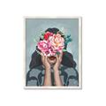 Picture of Girl with bouquet of flowers II _GroupedProduct_Rectangle_Portrait_Framed_Matted_